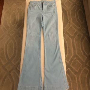 7 for All Mankind light wash flare jeans